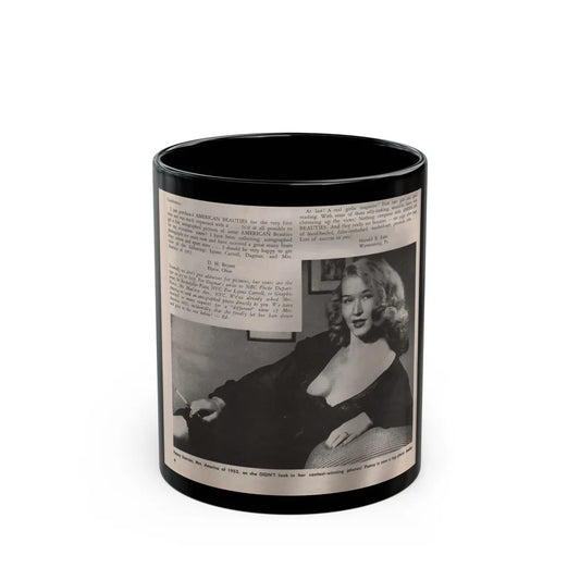 Penny Duncan #09 - [Page 4] American Beauties '53 - 1 Page with, Penny+1 B&W Photo & Article (Vintage Female Icon) Black Coffee Mug-11oz-Go Mug Yourself