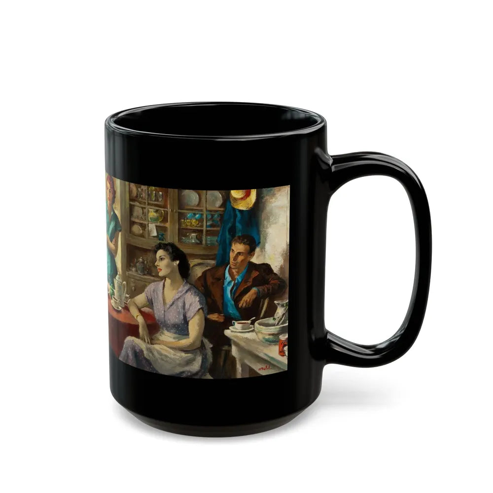 Crowfoot for Luck, Saturday Evening Post illustration - Black Coffee Mug-Go Mug Yourself