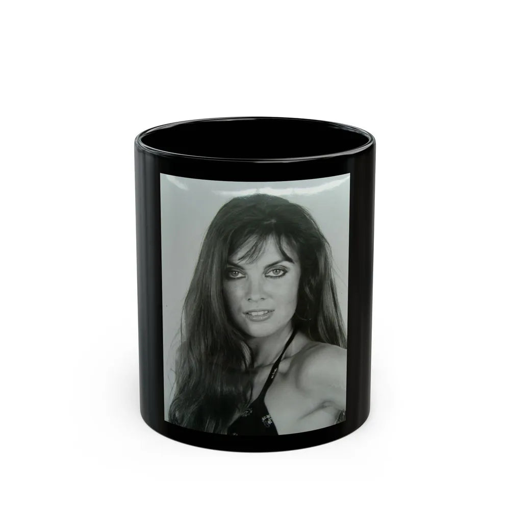 Caroline Munro #398 (Vintage Female Icon) Black Coffee Mug-11oz-Go Mug Yourself