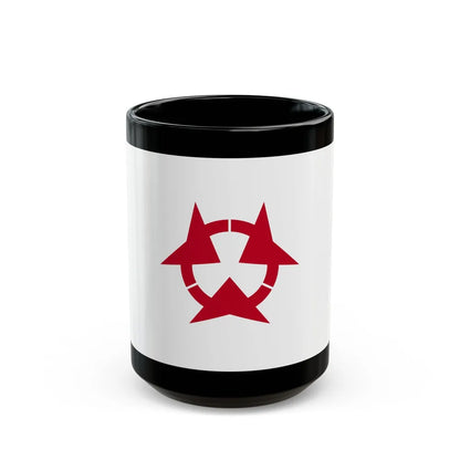 Flag of Oita Prefecture Japan - Black Coffee Mug-15oz-Go Mug Yourself