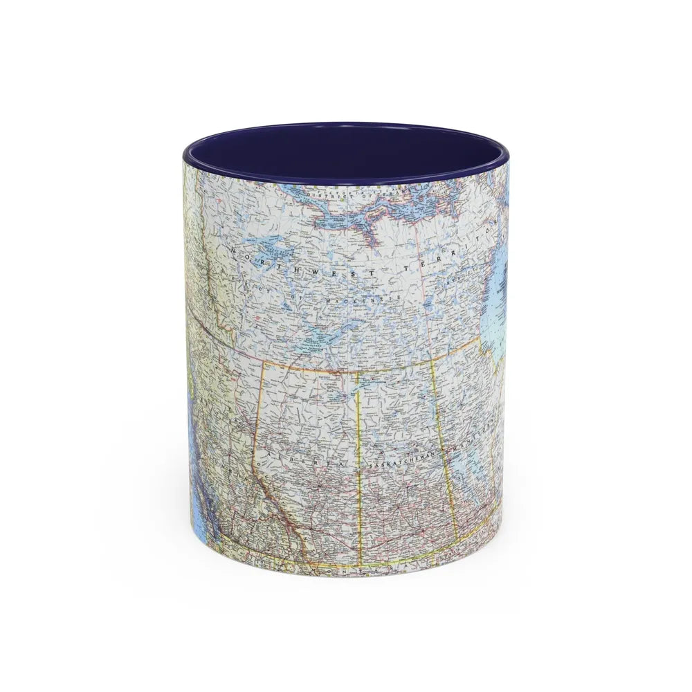 Canada - Western (1966) (Map) Accent Coffee Mug-11oz-Navy-Go Mug Yourself