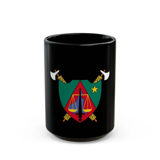 Coat of Arms of Cameroon (1975-1986) - Black Coffee Mug-15oz-Go Mug Yourself