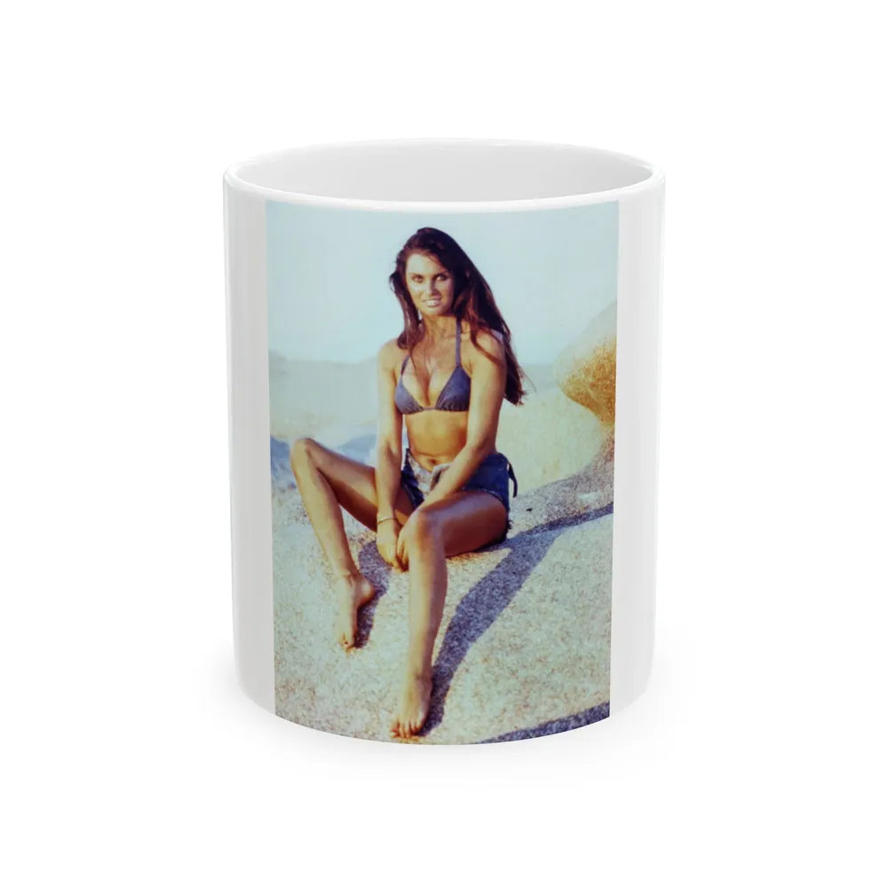 Caroline Munro #302 (Vintage Female Icon) White Coffee Mug-11oz-Go Mug Yourself