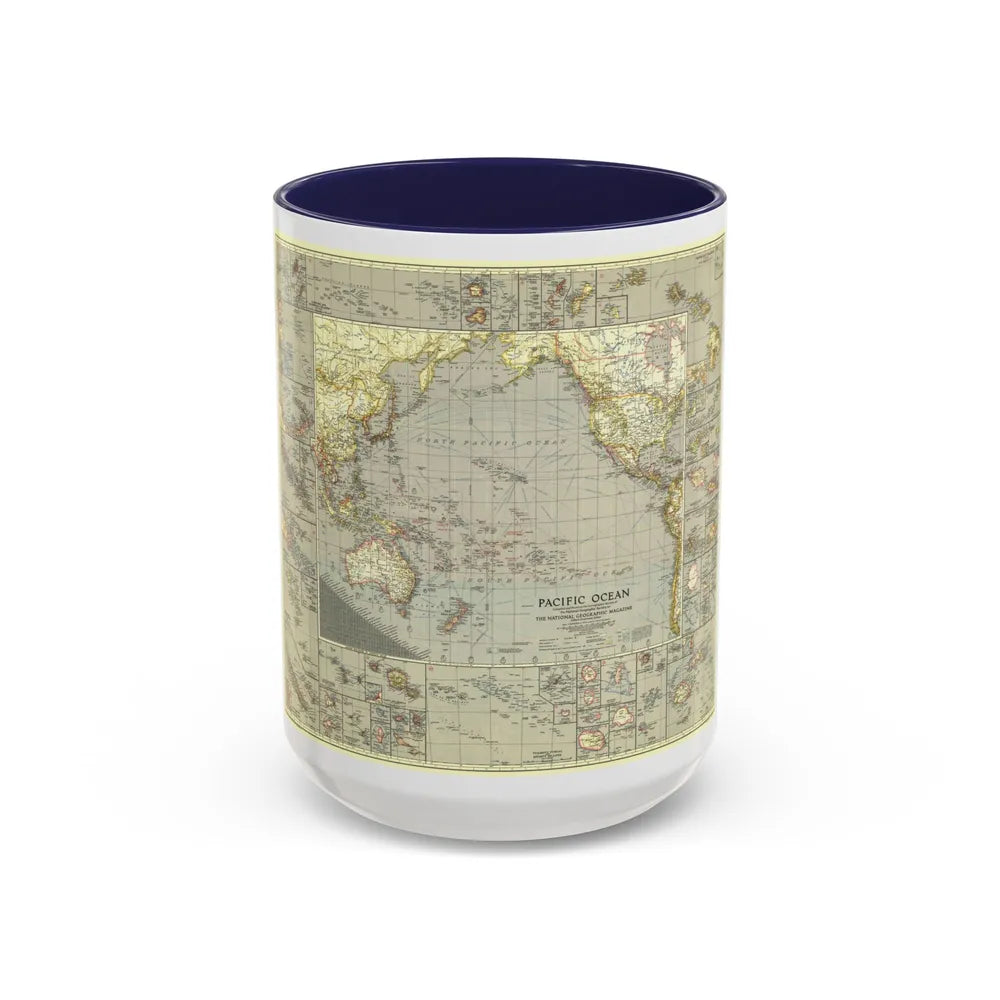 Pacific Ocean (1936) (Map) Accent Coffee Mug-15oz-Navy-Go Mug Yourself