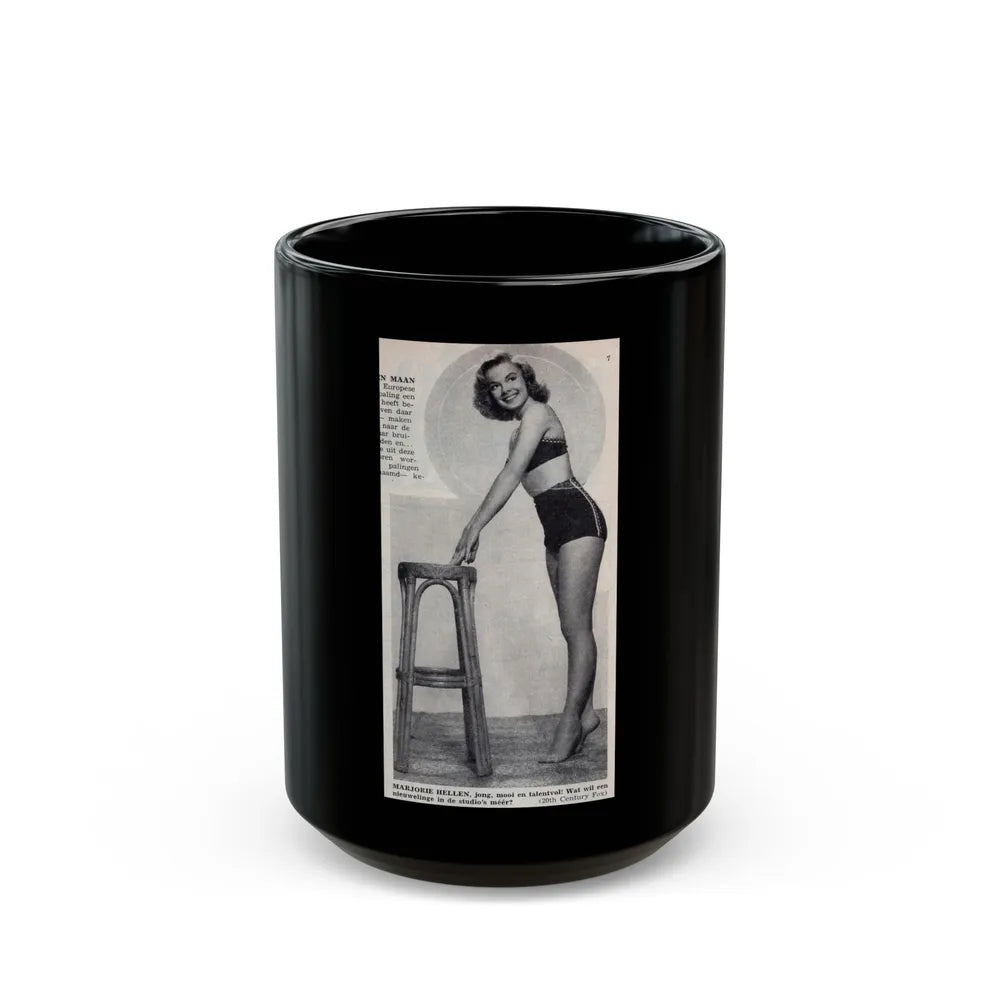 Leslie Parrish #274 - 1 Full Body Medium Size B&W Pin-Up Photo from DE LACH Dutch Film Star Mag. 2-17-56 (Vintage Female Icon) Black Coffee Mug-15oz-Go Mug Yourself