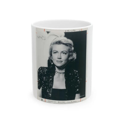 Dorothy Malone #94 (Vintage Female Icon) White Coffee Mug-11oz-Go Mug Yourself