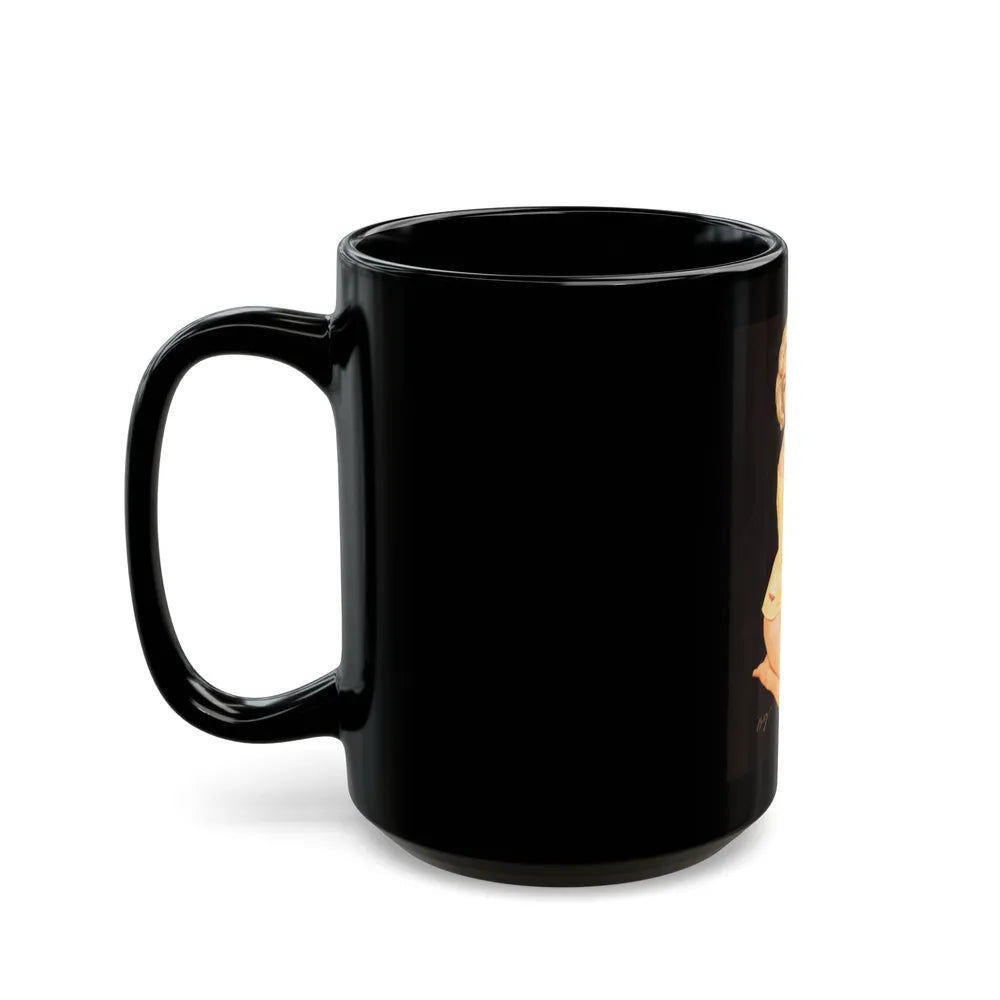 Blonde Pin-Up - Black Coffee Mug-Go Mug Yourself