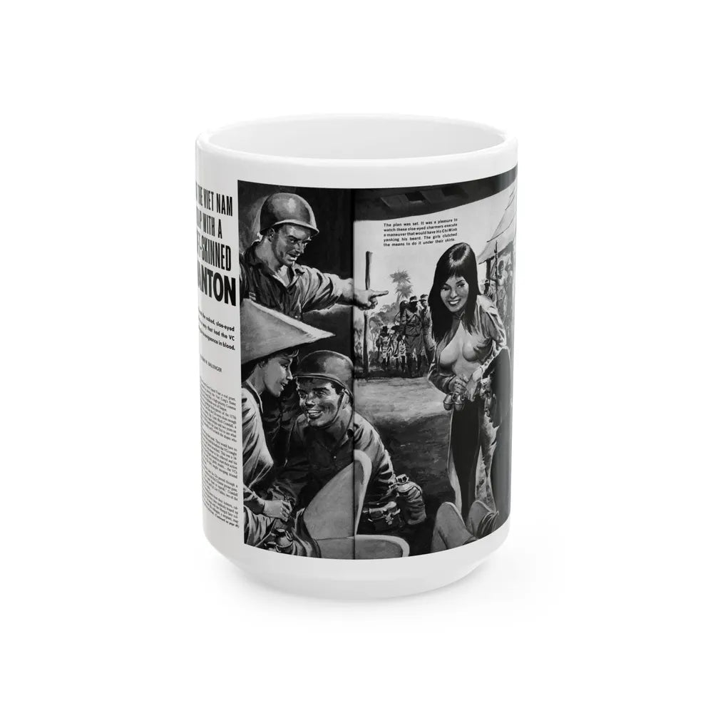 Bait The Viet Nam Trap with a Soft-Skinned Wanton, World of Men - White Coffee Mug-15oz-Go Mug Yourself