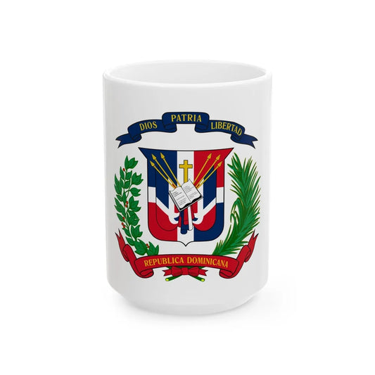 Coat of arms of the Dominican Republic - White Coffee Mug-15oz-Go Mug Yourself