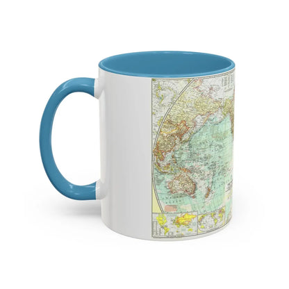 World Map (1957) (Map) Accent Coffee Mug-Go Mug Yourself