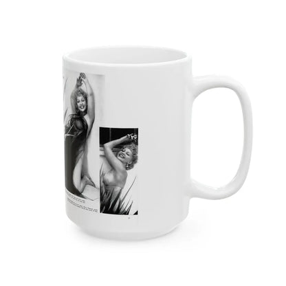 Greta Thyssen #127 - 2 Pages 5 B&W Photos from Modern Man Mag. April '57 (Vintage Female Icon) White Coffee Mug-Go Mug Yourself