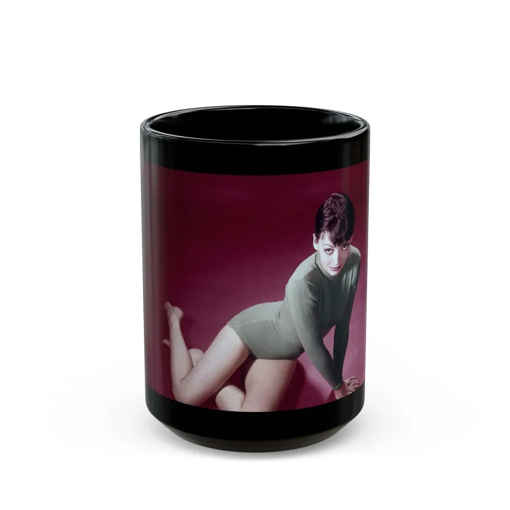 Barbara Steele #61 (Vintage Female Icon) Black Coffee Mug-15oz-Go Mug Yourself