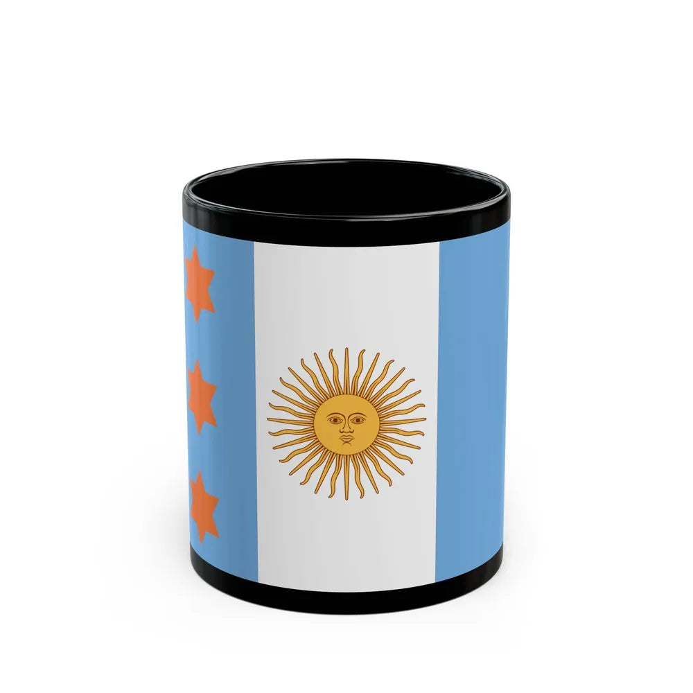 Flag of Argentine Teniente General 1894 to 1904 - Black Coffee Mug-11oz-Go Mug Yourself