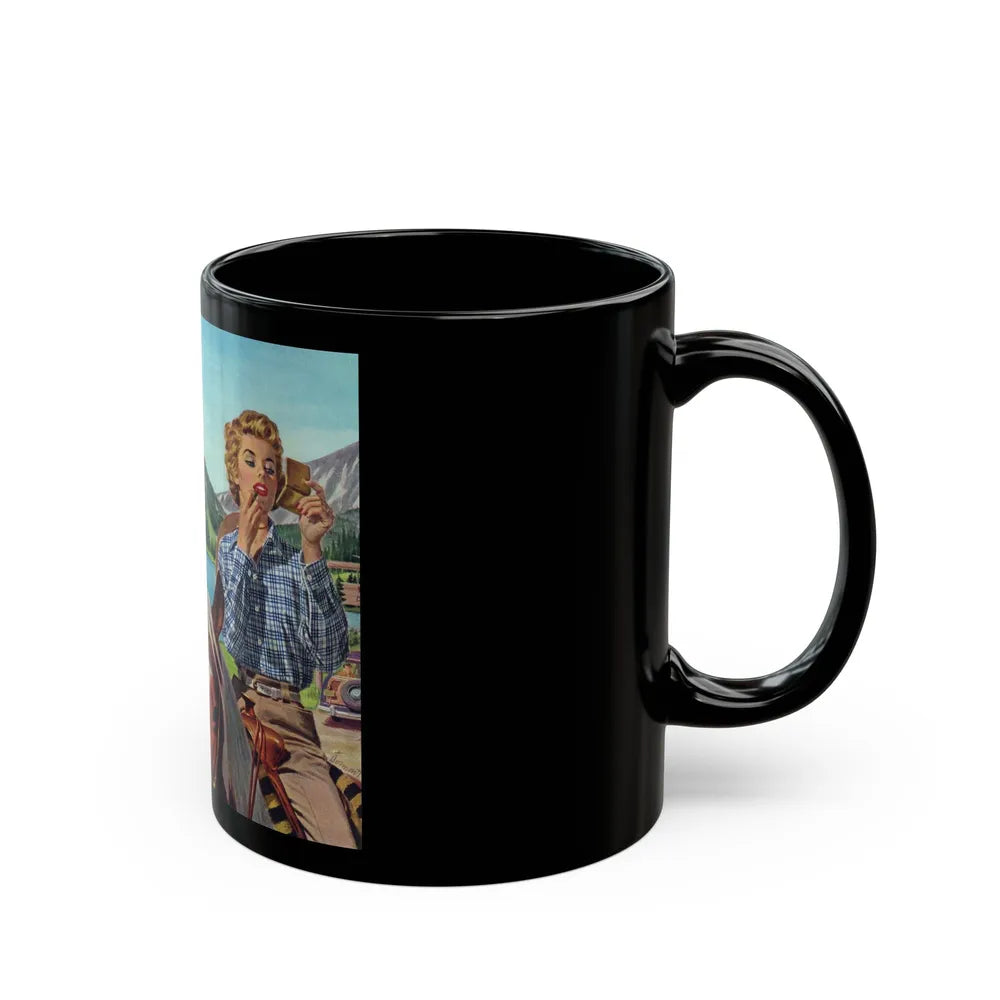 Dude Ranch, Arrow advertisement, 1954 - Black Coffee Mug-Go Mug Yourself