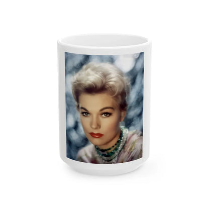 Kim Novak #323 (Vintage Female Icon) White Coffee Mug-15oz-Go Mug Yourself