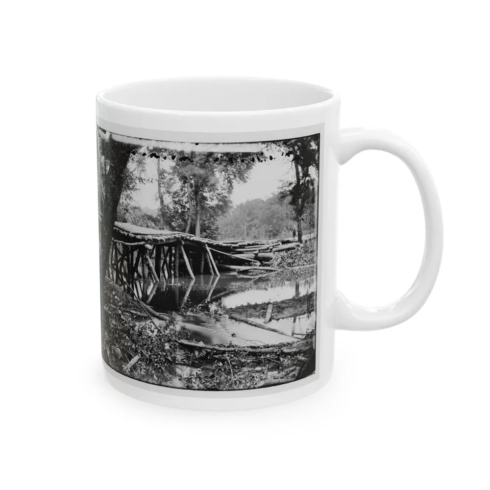 Chickahominy River, Va. Military Bridge Built By The 15th New York Volunteers Under Col. John Mcl. Murphy (U.S. Civil War) White Coffee Mug-Go Mug Yourself