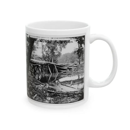 Chickahominy River, Va. Military Bridge Built By The 15th New York Volunteers Under Col. John Mcl. Murphy (U.S. Civil War) White Coffee Mug-Go Mug Yourself