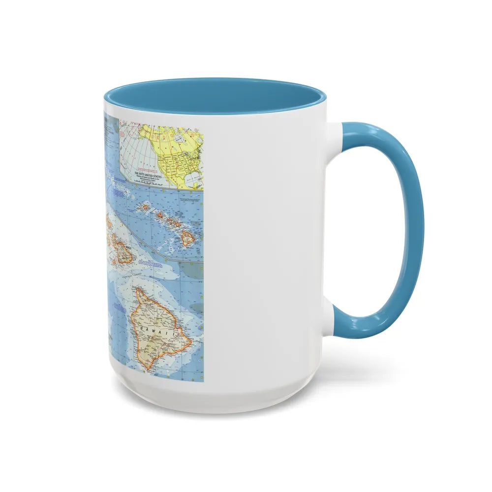 USA - Hawaii (1960) (Map) Accent Coffee Mug-Go Mug Yourself