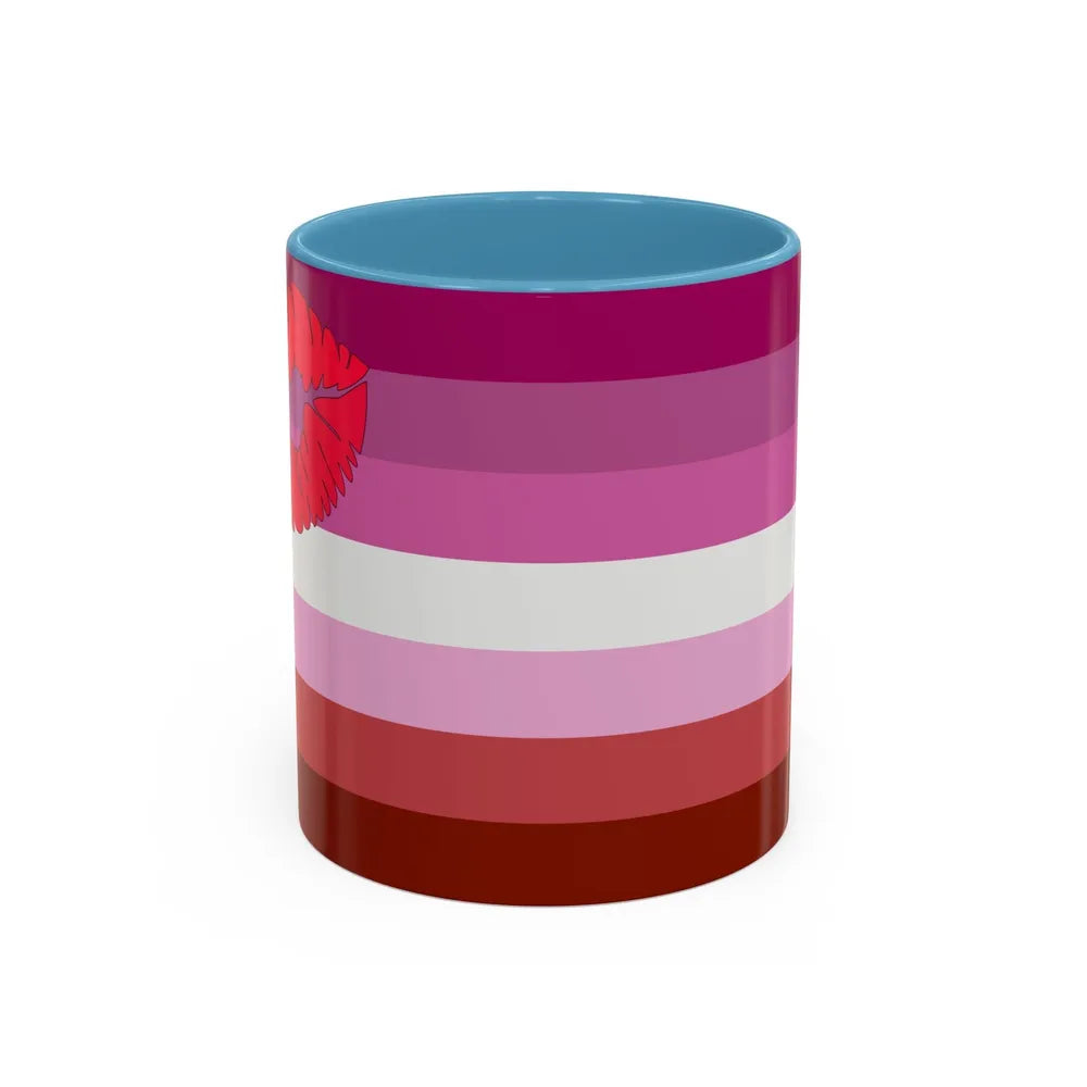 Lipstick lesbian Pride Flag - Accent Coffee Mug-11oz-Light Blue-Go Mug Yourself