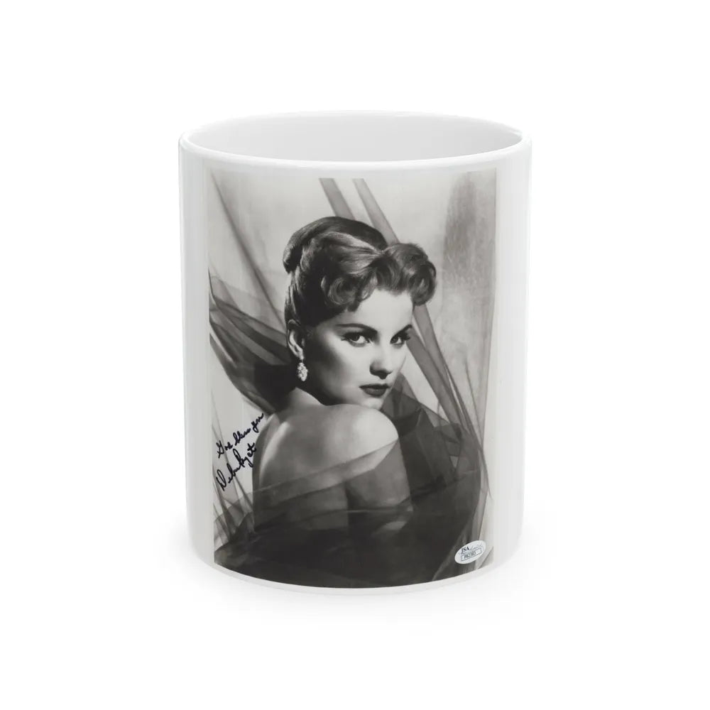 Debra Paget #04 - 8x10 B&W Glamour Portrait Upper Body Bare Shoulders Photo signed 1 (Vintage Female Icon) White Coffee Mug-11oz-Go Mug Yourself