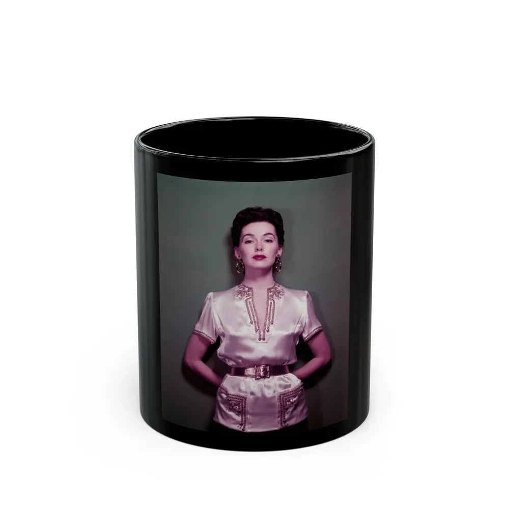 Barbara Rush #112 (Vintage Female Icon) Black Coffee Mug-11oz-Go Mug Yourself