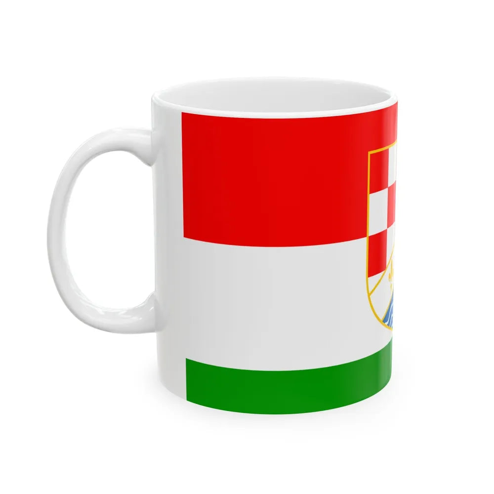 Flag of Posavina Canton Bosnia and Herzegovina - White Coffee Mug-Go Mug Yourself