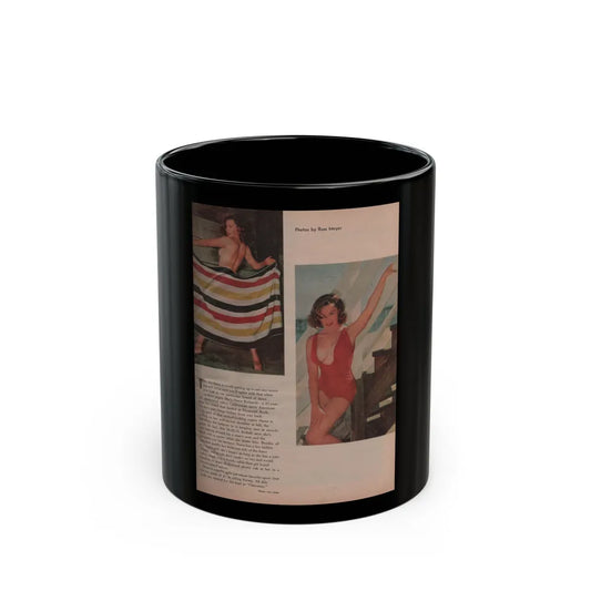 Dawn Richard #62 - [Pages 19] Including Pages 2 of 3 with, 2 Color Photos & Article from Cavalier Mag. Feb. '59 (Vintage Female Icon) Black Coffee Mug-11oz-Go Mug Yourself