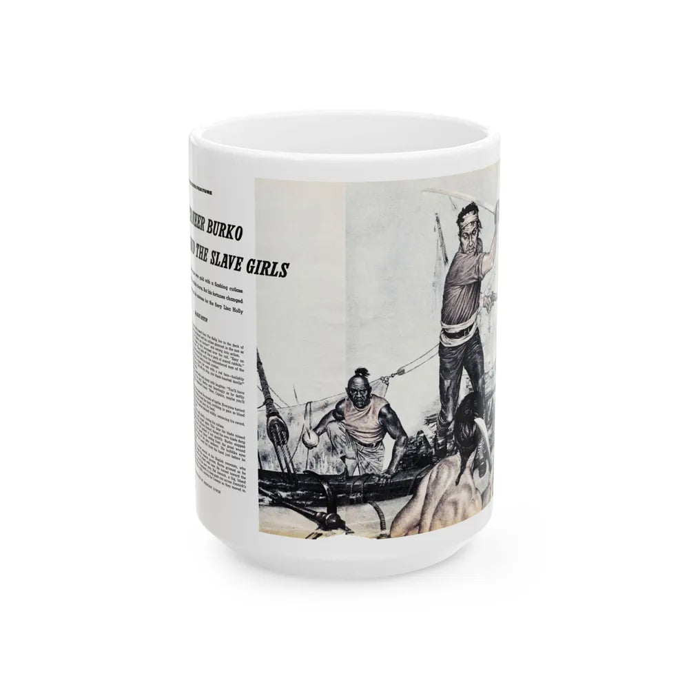 Buccaneer Burko And The Slave Girls, Climax magazine, April 1960 - White Coffee Mug-15oz-Go Mug Yourself