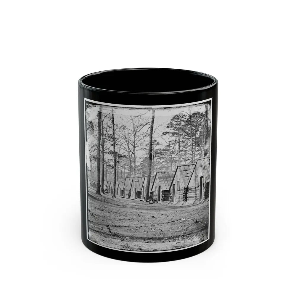 Chapin's Bluff, Virginia (Vicinity). Soldier's Quarters At Chapin's Farm (U.S. Civil War) Black Coffee Mug-11oz-Go Mug Yourself