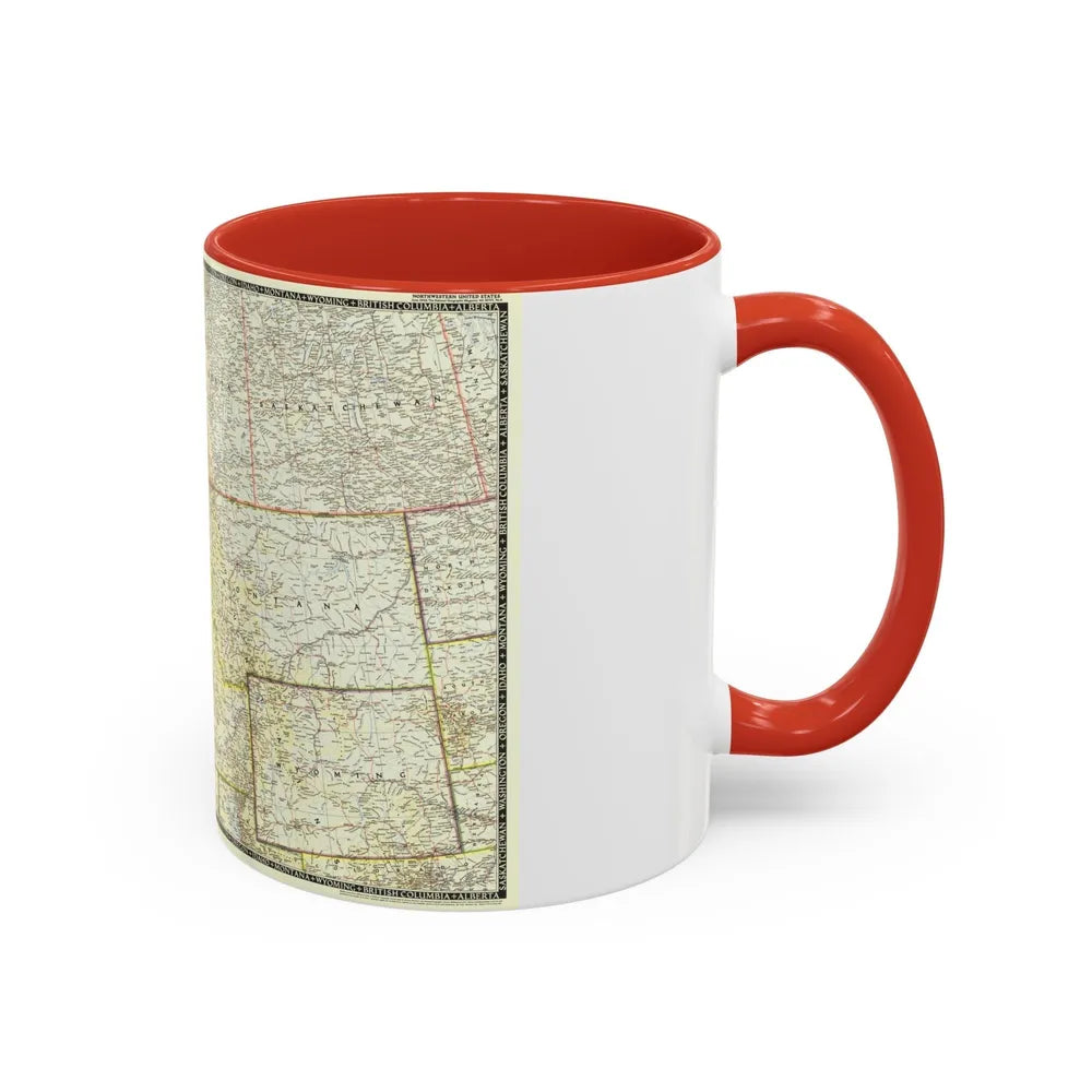 USA - Northwestern (1950) (Map) Accent Coffee Mug-Go Mug Yourself