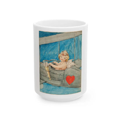 Cupid in Flight - White Coffee Mug-15oz-Go Mug Yourself