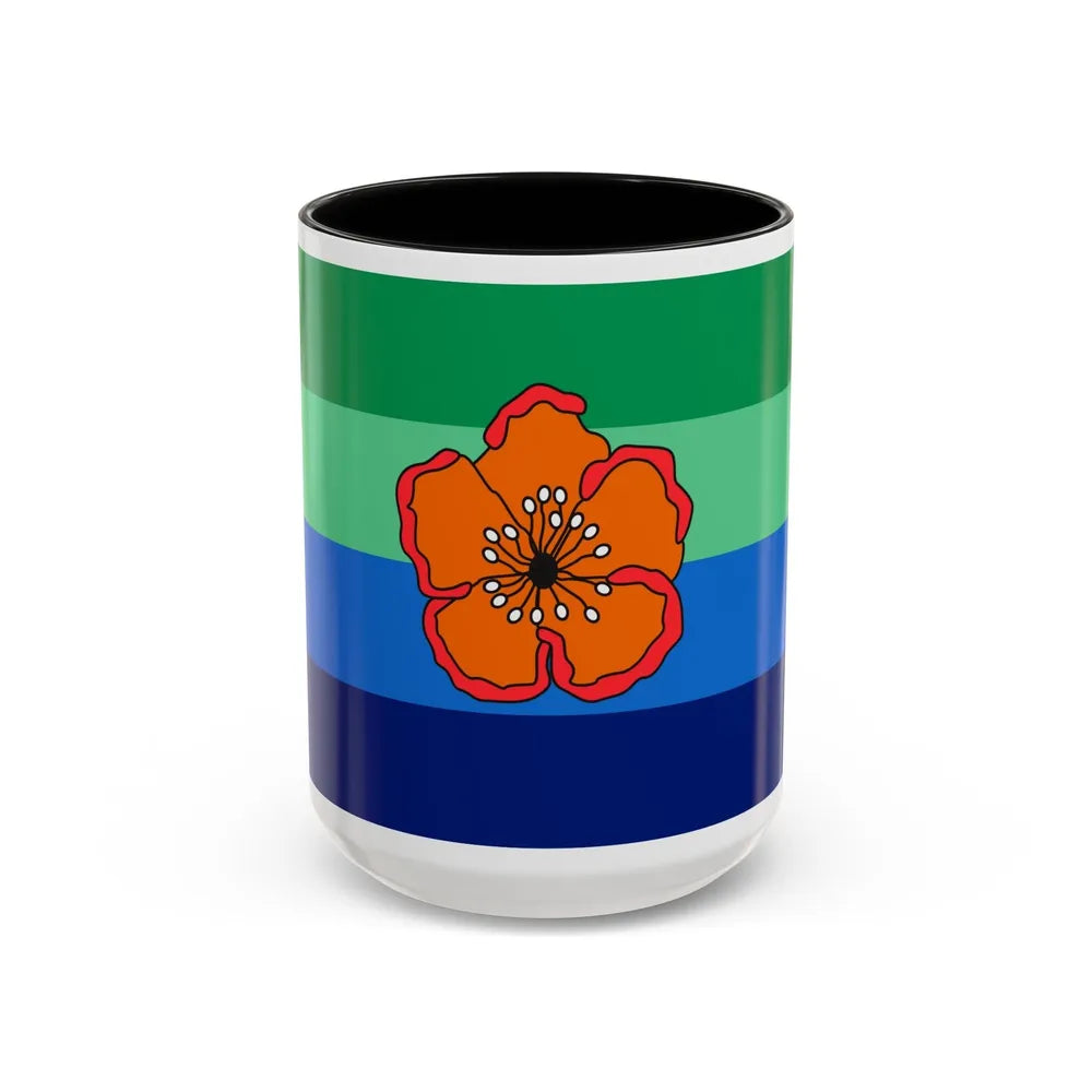 Flag of Angaur Palau - Accent Coffee Mug-15oz-Black-Go Mug Yourself