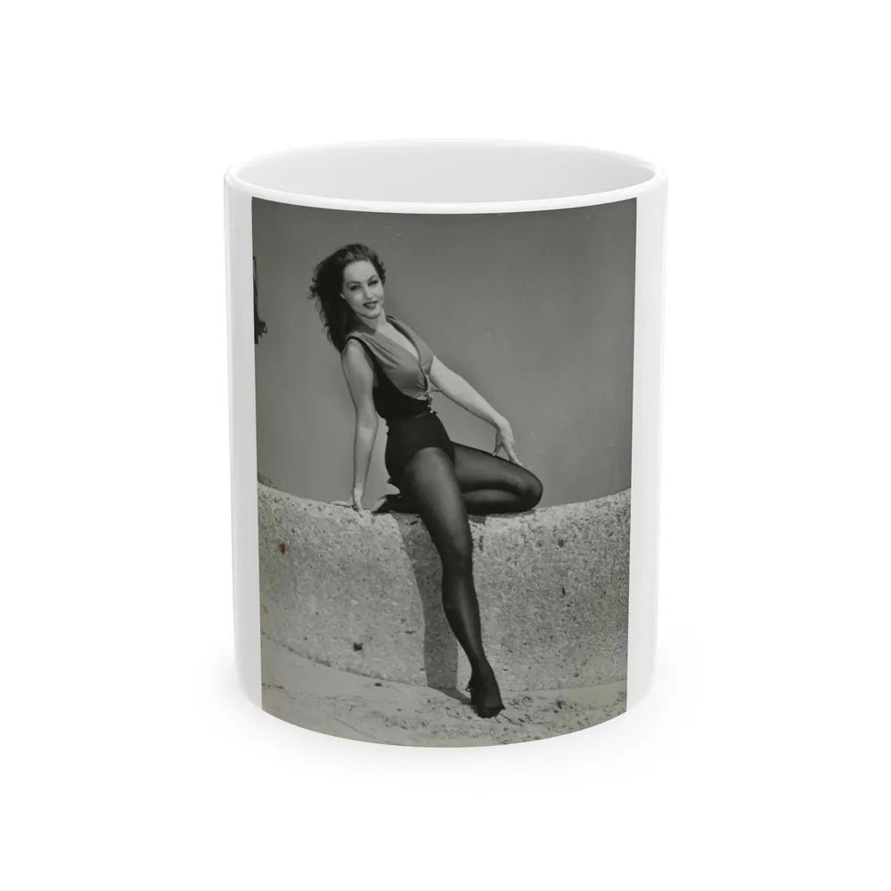 Julie Newmar #506 (Vintage Female Icon) White Coffee Mug-11oz-Go Mug Yourself