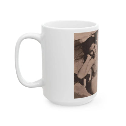 Debra Paget #519 - Magazine Clipping B&W Photo & Article from 1951 (Vintage Female Icon) White Coffee Mug-Go Mug Yourself