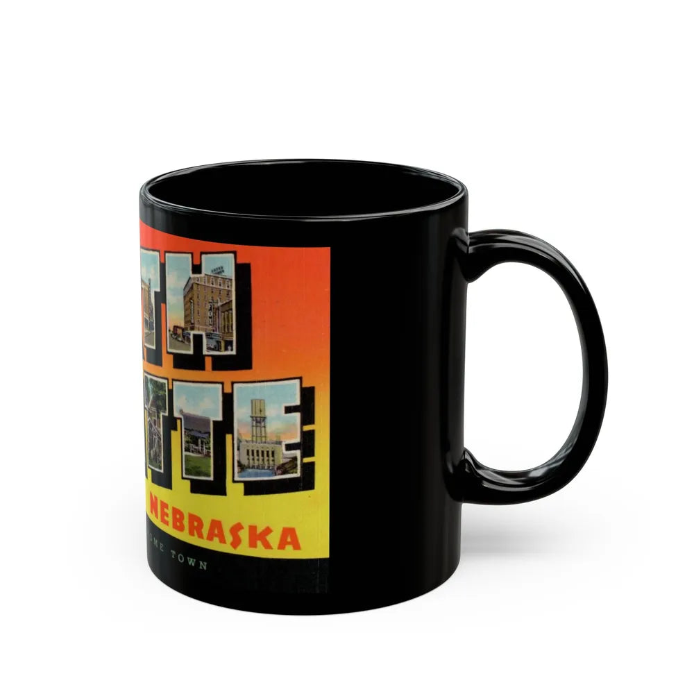 Greetings from North Platte Nebraska Buffalo Bills home town (Greeting Postcards) Black Coffee Mug-Go Mug Yourself