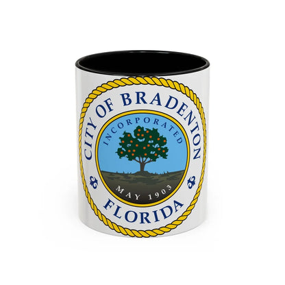 Seal of Bradenton Florida - Accent Coffee Mug-11oz-Black-Go Mug Yourself