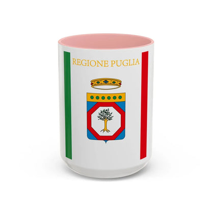 Flag of Apulia Italy - Accent Coffee Mug-15oz-Pink-Go Mug Yourself