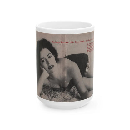 Barbara Darrow #25 - 1 B&W Centerfold Photo from People Pocket Mag. 4-21-54 (Vintage Female Icon) White Coffee Mug-15oz-Go Mug Yourself