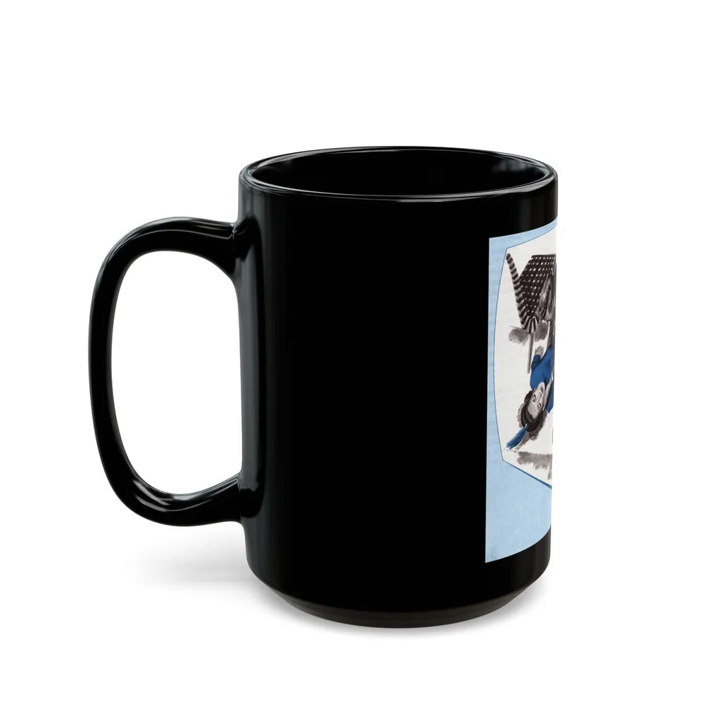 Curtain Going Up, The American Magazine, April 1949 - Black Coffee Mug-Go Mug Yourself