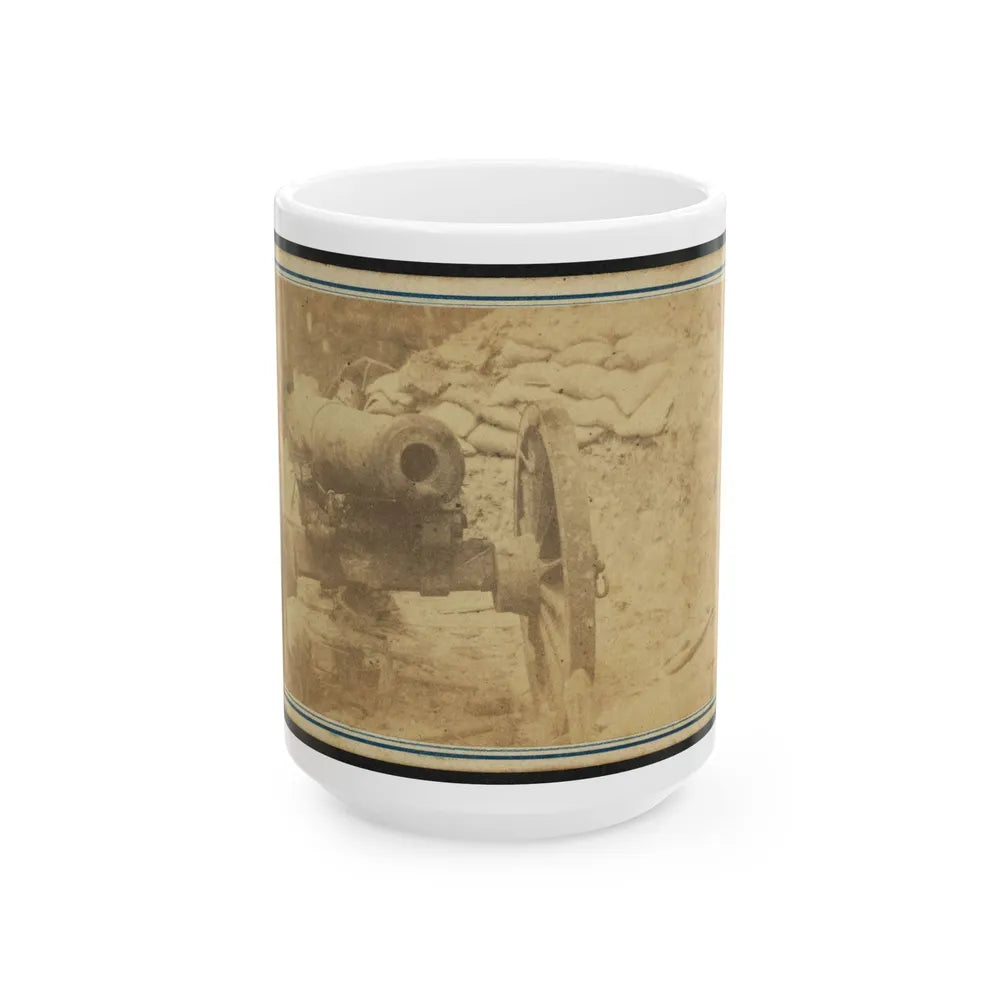 Cannon Mounted In The Camp Of Duryea's And Bainbridge's Batteries, 15th Arkansas Confederate Infantry, Port Hudson, Louisiana (U.S. Civil War) White Coffee Mug-15oz-Go Mug Yourself