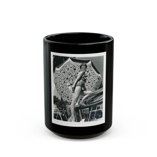 Janet Munro #25 (Vintage Female Icon) Black Coffee Mug-15oz-Go Mug Yourself