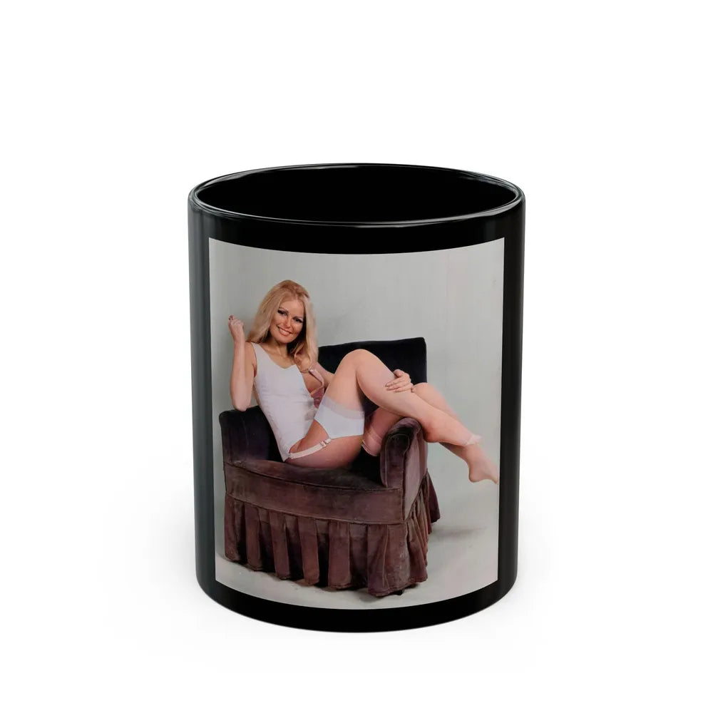 Veronica Carlson #130 (Vintage Female Icon) Black Coffee Mug-11oz-Go Mug Yourself