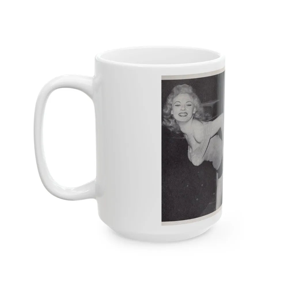 Norma Sykes #147 - 66 PHOTOGRAPHS OF Sabrina U.K. Pocket Mag. Pages 24 & 25 (Vintage Female Icon) White Coffee Mug-Go Mug Yourself