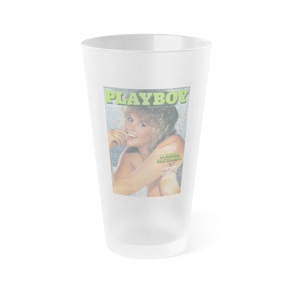 Linda Blair #211 - Italian Playboy Mag. '83 (Vintage Female Icon) Frosted Pint 16oz-16oz-Frosted-Go Mug Yourself