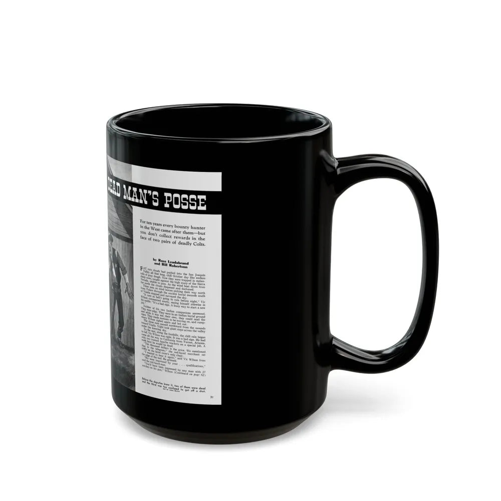 Dead Man's Posse, Men magazine, August 1958 - Black Coffee Mug-Go Mug Yourself