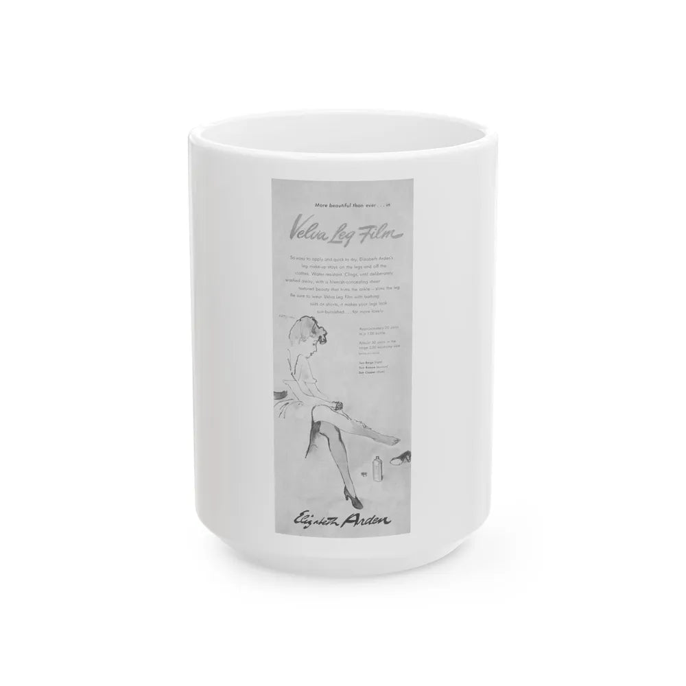 Elizabeth Arden advt, Velva Leg Film, 1944 - White Coffee Mug-15oz-Go Mug Yourself