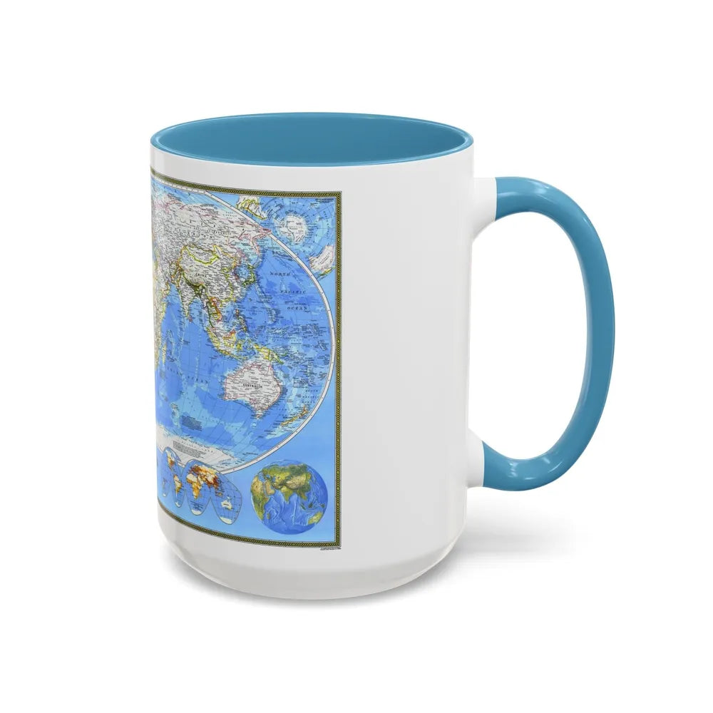 World Map (1988) (Map) Accent Coffee Mug-Go Mug Yourself