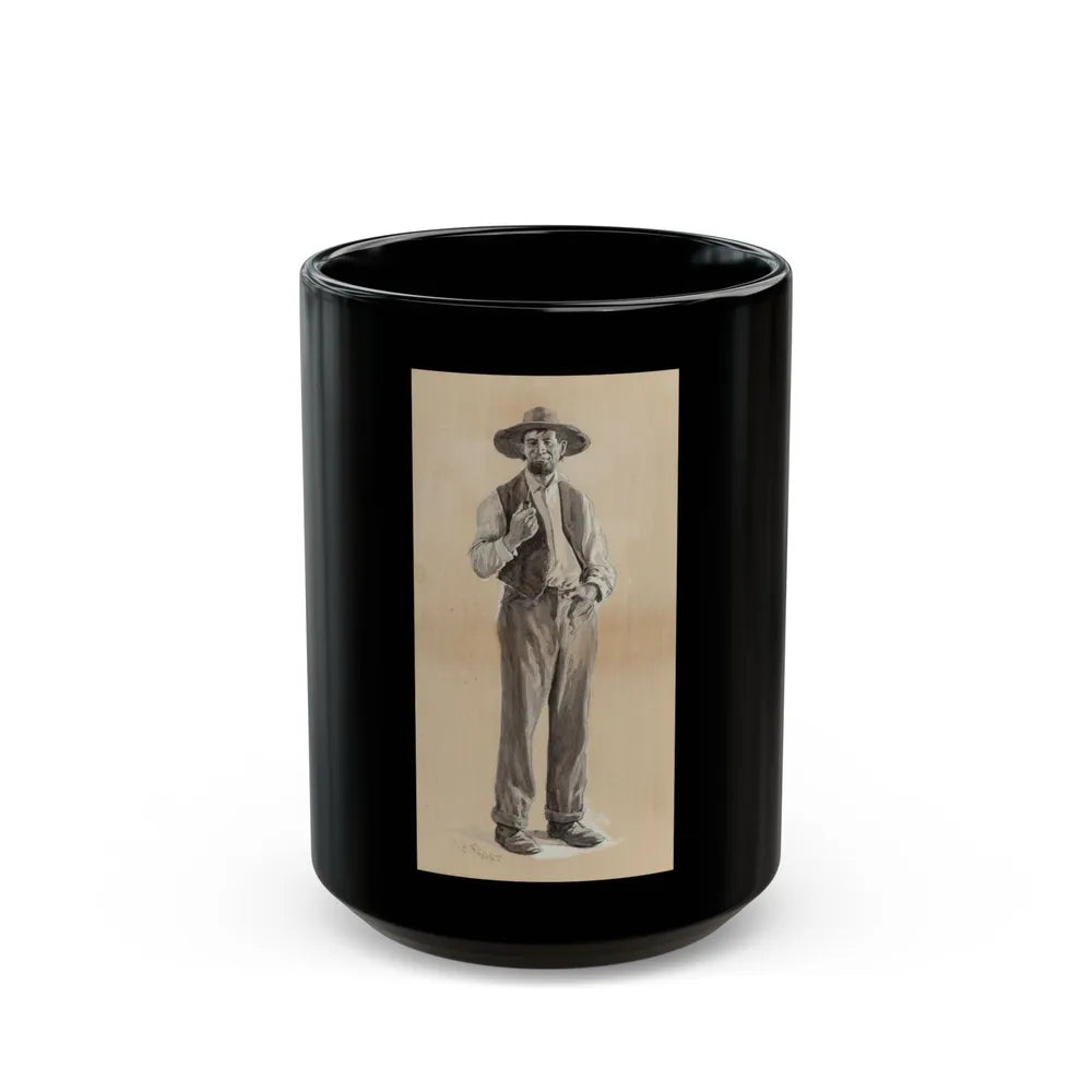 Farmer with his Pipe - Black Coffee Mug-15oz-Go Mug Yourself