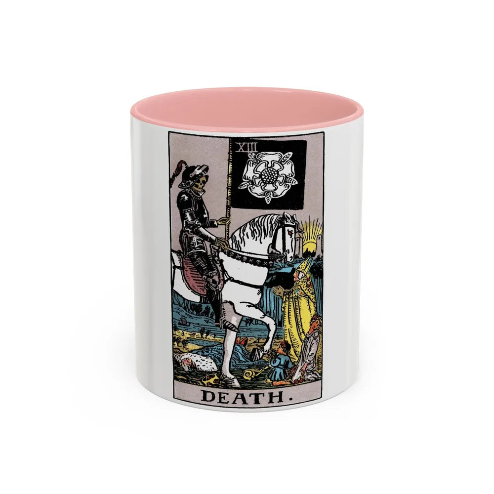 Death (Tarot Card) Accent Coffee Mug-11oz-Pink-Go Mug Yourself