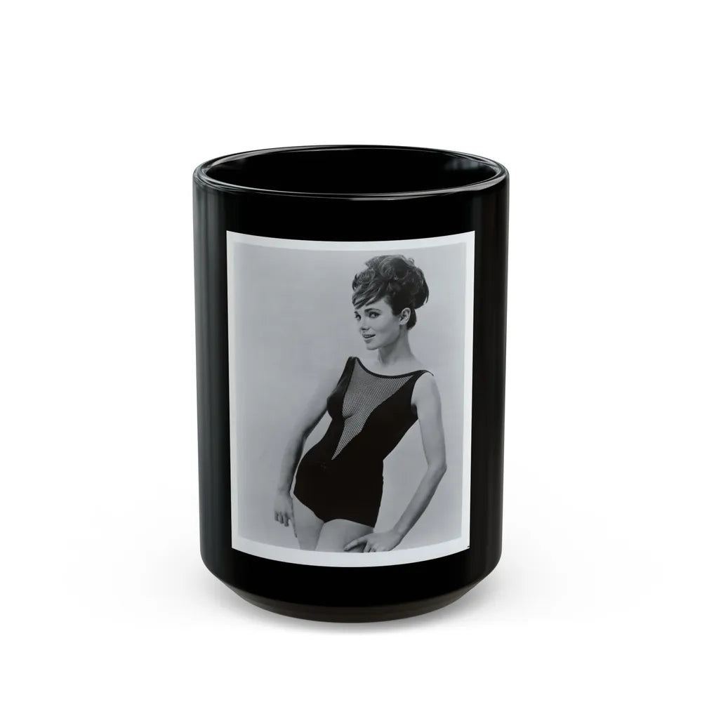 Gila Golan #06 - 8x10 B&W Upper Body Cheesecake Photo from Mid 60's (Vintage Female Icon) Black Coffee Mug-15oz-Go Mug Yourself